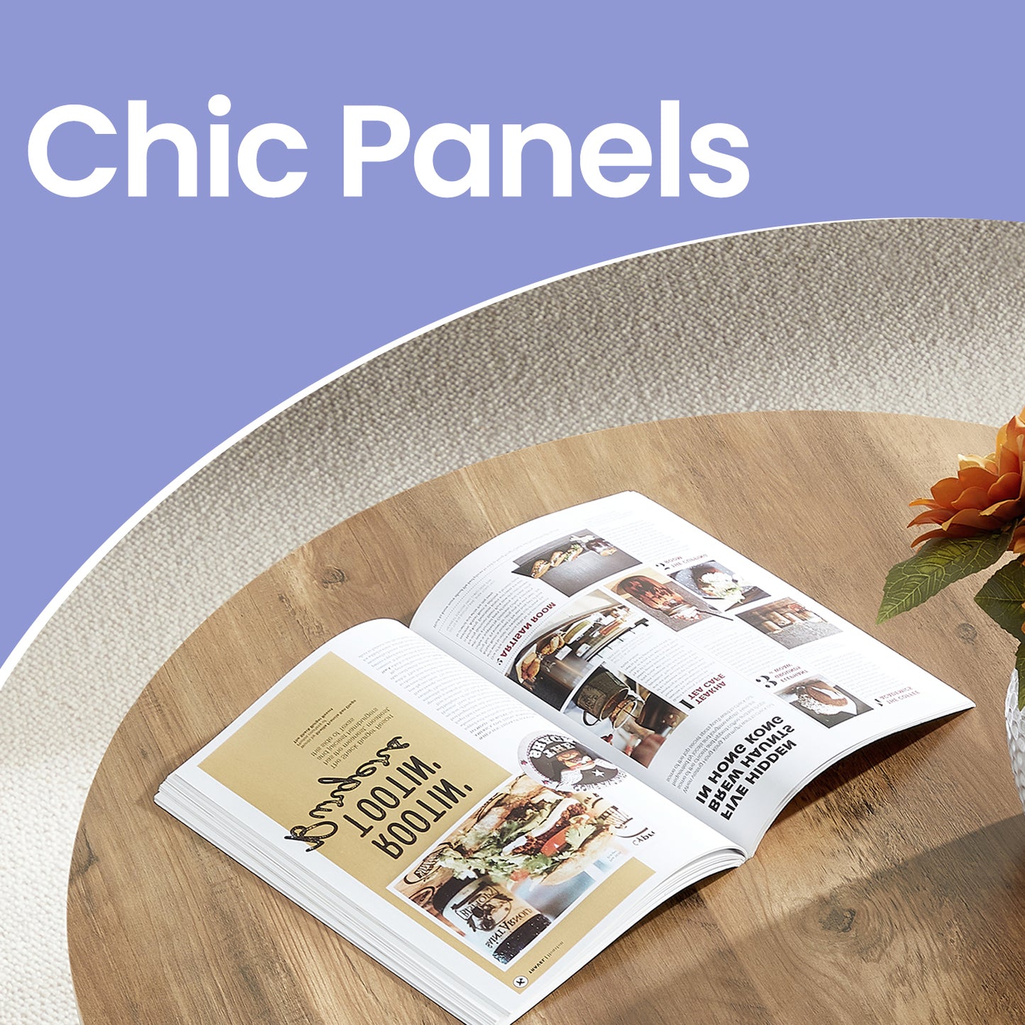 Round Coffee Table, 2-Tier Center Table with Storage, Tapered Legs