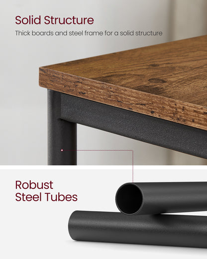 Side Tables Set of 2, Small End Table, Nightstand for Living Room, Bedroom, Office, Bathroom, Rustic Brown and Black