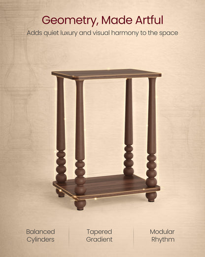 VASAGLE MARIEL Collection - Side Table, Accent Nightstand for Small Spaces, Rectangular End Table with Shelf, Solid Wood Legs, Chestnut Walnut