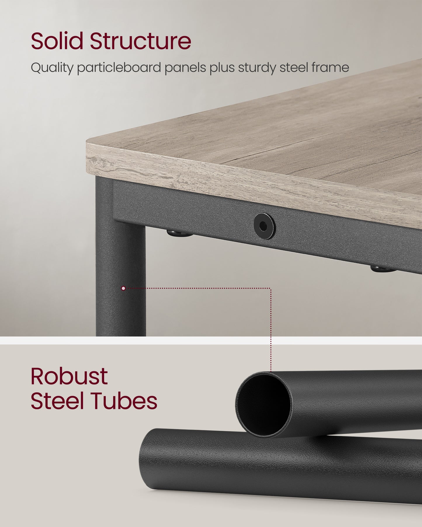 Side Table with Charging Station, Narrow End Table, 3-Tier Nightstand, Sofa Table for Small Spaces, Magazine Rack Heather Greige and Ink Black