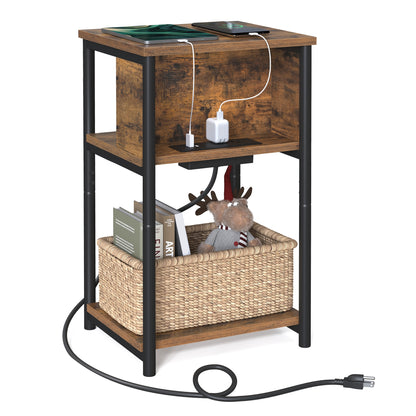 Side Table with Charging Station