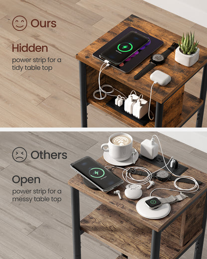 Side Table with Charging Station