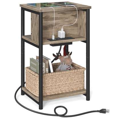 Side Table with Charging Station