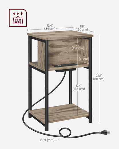 Side Table with Charging Station