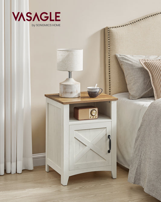 Set of 2 Farmhouse Nightstands with Barn Doors - Rustic Charm and Versatile Storage for Your Hom
