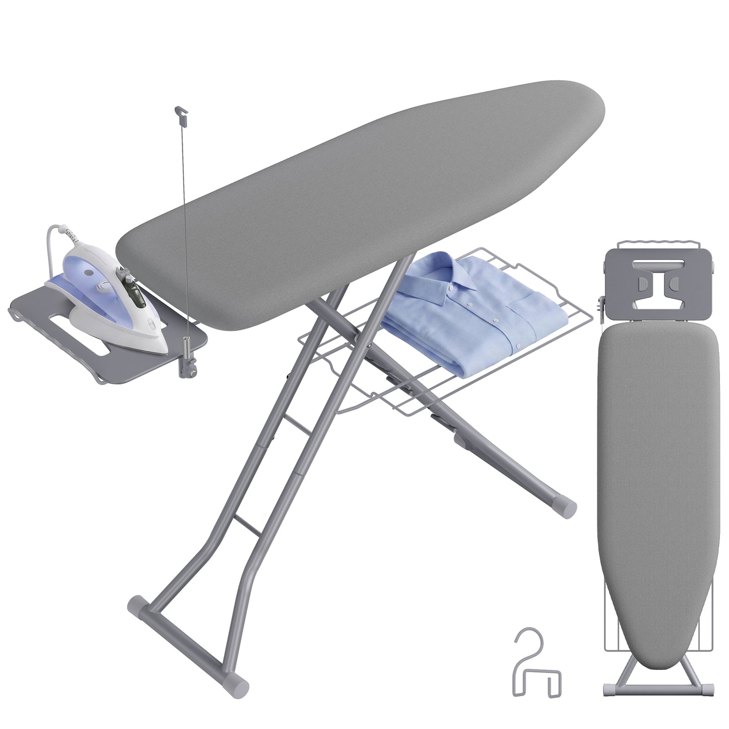 SONGMICS Foldable 2-Level Clothes Drying Rack with Adjustable Height Wings, 33 Drying Rails, and Sock Clips, Free-Standing Laundry Rack Clothes Dryer.