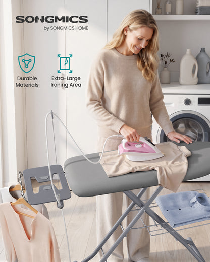 SONGMICS Foldable 2-Level Clothes Drying Rack with Adjustable Height Wings, 33 Drying Rails, and Sock Clips, Free-Standing Laundry Rack Clothes Dryer.