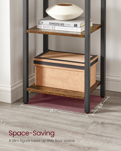 VASAGLE Storage Rack 6-Tier Tall Bookshelf Bookcase Display Shelves 11.8 x 15.7 x 73.8 Inches Rustic Brown and Black