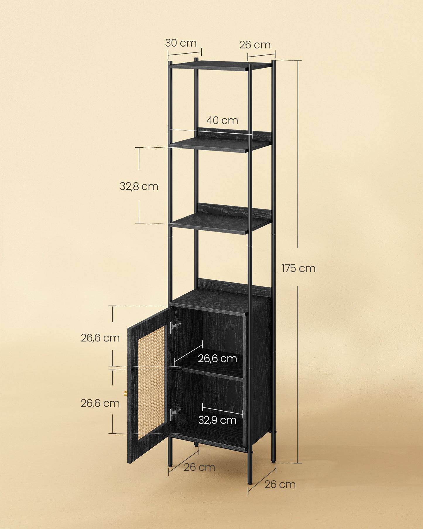 Combined Storage Rack, 6-Tier Bookcase Freestanding Storage Shelf for Home