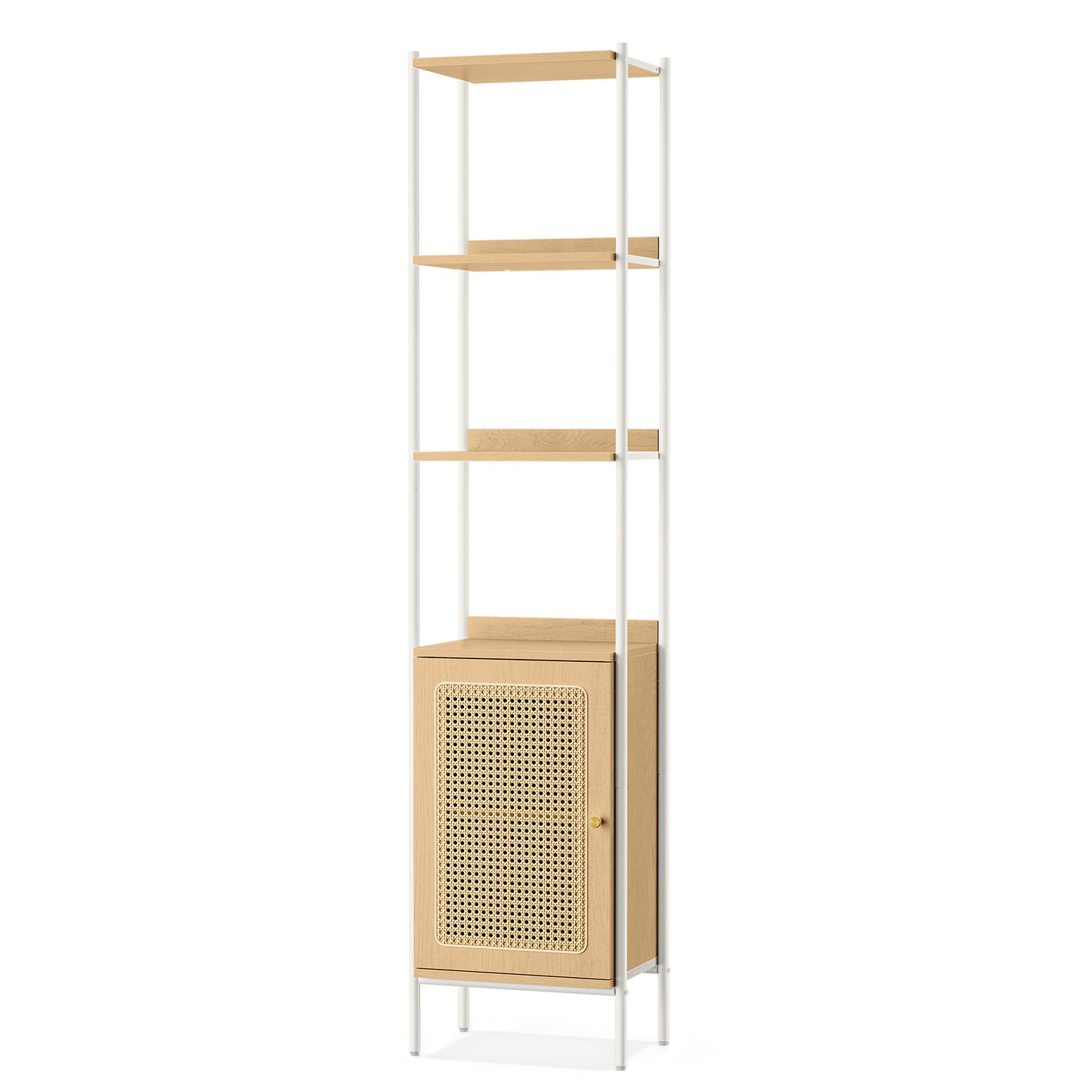 Combined Storage Rack, 6-Tier Bookcase Freestanding Storage Shelf for Home, Beige