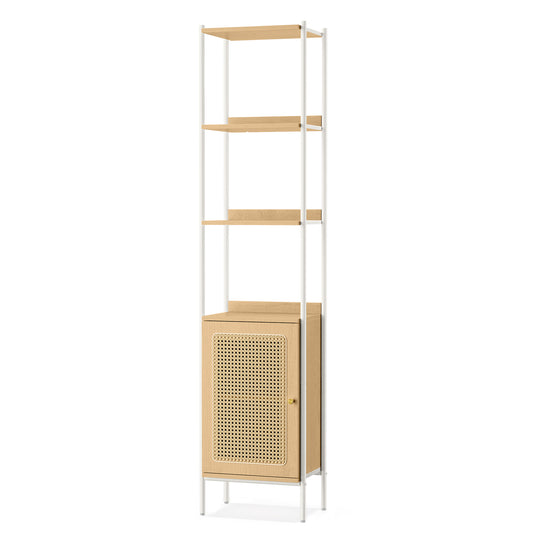 Combined Storage Rack, 6-Tier Bookcase Freestanding Storage Shelf for Home, Beige