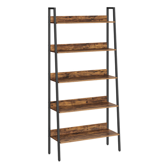 5-Tier Bookcase, Extra Wide Ladder Shelf for Home Office, Living Room, Bedroom