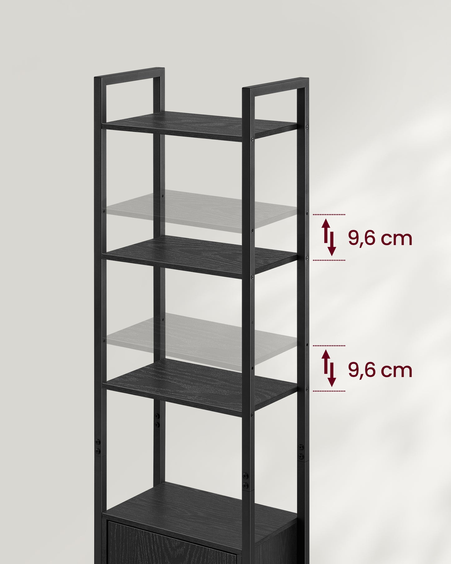 Combined Storage Rack, 6-Tier Large Capacity Bookshelf, Adjustable Shelves for Home