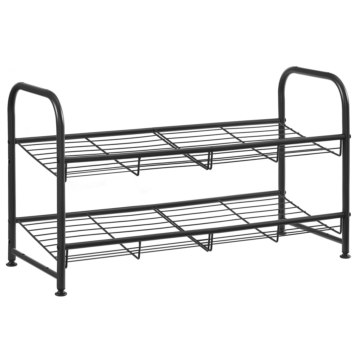 SONGMICS 2-Tier Stackable Shoe Rack Shoe Storage Organizer Black