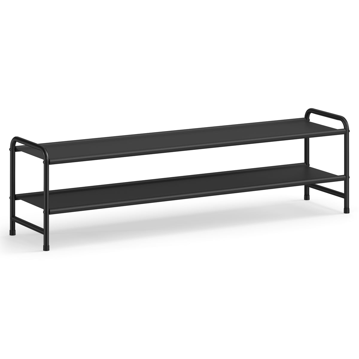 SONGMICS Long Shoe Rack Organizer for Closet, Free Standing Shoe Storage Shelf, Holds 12-15 Pairs, for Entryway, Bedroom, Easy to Assemble, 11.4 x 42.5 x 13.7 Inches, 2 Tiers, Ink Black