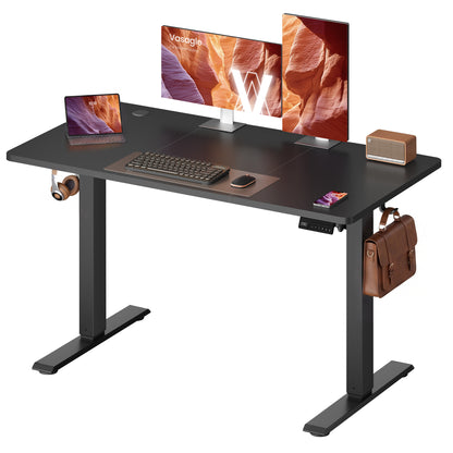 VASAGLE Electric Standing Desk, Height Adjustable Desk, Sedentary Reminder, 4 Memory Heights, for Home Office, 47.2 x 23.6 Inches, Ink Black