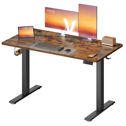 VASAGLE Electric Standing Desk, Height Adjustable Desk, Sedentary Reminder, 4 Memory Heights, for Home Office, 47.2 x 23.6 Inches, Rustic Brown