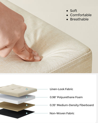 43" Storage Ottoman Bench Hold up to 660lb Ottoman with Storage Beige