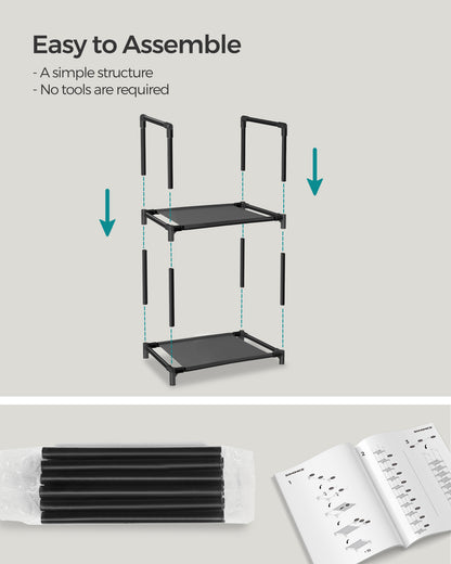 SONGMICS Shoe Rack 10 Tier Shoe Shelf Shoe Storage Organizer 13 x 13 x 68.1 Inches Black