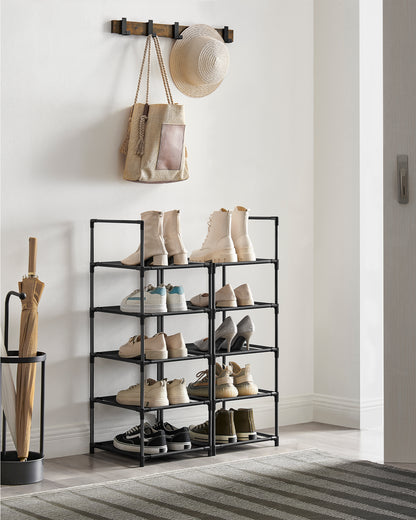 SONGMICS Shoe Rack 10 Tier Shoe Shelf Shoe Storage Organizer 13 x 13 x 68.1 Inches Black