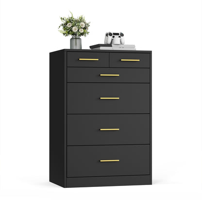 VASAGLE CUSTOS Collection - Dresser for Bedroom, Chest of Drawers for Closet, Modern Style, TV Stand, 6 Drawers, Ink Black
