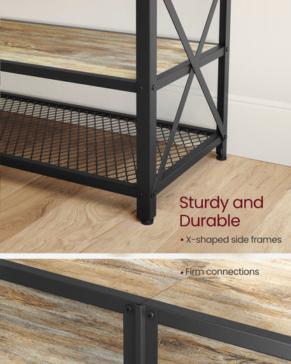 TV Stand, TV Console for TVs Up to 70 Inches, TV Table, 63 Inches Width, TV Cabinet with Storage Shelves, Steel Frame, for Living Room, Bedroom, Turquoise Brown and Black