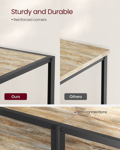 Modern TV Stand for TVs up to 65 Inches, 3-Tier Entertainment Center, Industrial TV Console Table with Open Storage Shelves, for Living Room, Bedroom, Turquoise Brown and Black