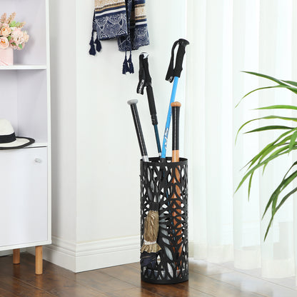 SONGMICS Umbrella Stand, Umbrella Holder, Steel Round Umbrella Rack Organizer Freestanding, for Canes Walking Sticks, Black