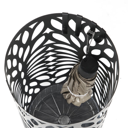 SONGMICS Umbrella Stand, Umbrella Holder, Steel Round Umbrella Rack Organizer Freestanding, for Canes Walking Sticks, Black