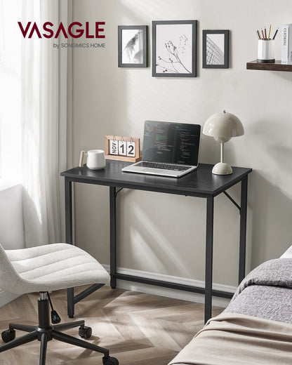 Industrial Style Computer Desk, Gaming Desk, Home Office Desk, Metal Frame, for Small Spaces A Sturdy Metal Frame Gaming, Black