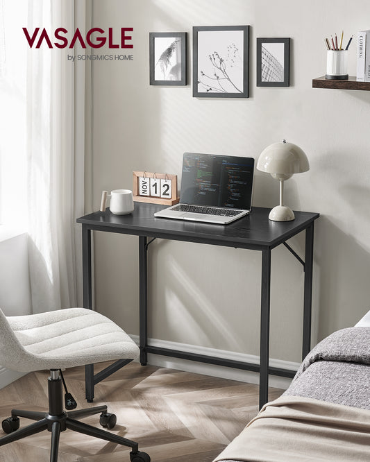 Industrial Style Computer Desk, Gaming Desk, Home Office Desk, Metal Frame, for Small Spaces A Sturdy Metal Frame Gaming, Black