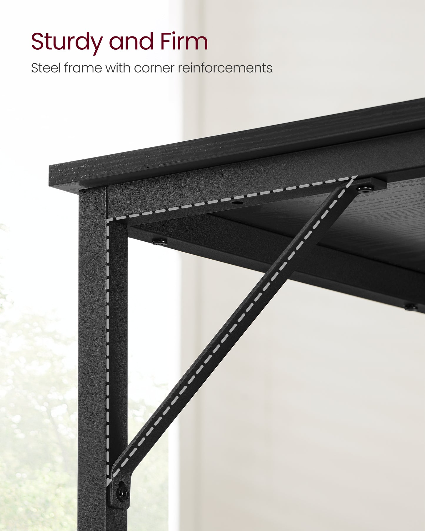 Industrial Style Computer Desk, Gaming Desk, Home Office Desk, Metal Frame, for Small Spaces A Sturdy Metal Frame Gaming, Black