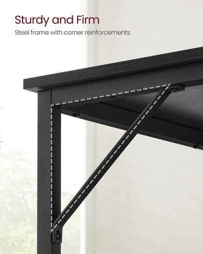 Industrial Style Computer Desk, Gaming Desk, Home Office Desk, Metal Frame, for Small Spaces A Sturdy Metal Frame Gaming, Black