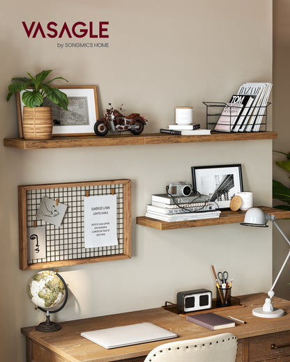 Wall Shelves Set of 3, Floating Shelves, Wall Mounted, Display Shelves for Picture Frames, Wall Decor, Hanging Shelf for Living Room, Kitchen