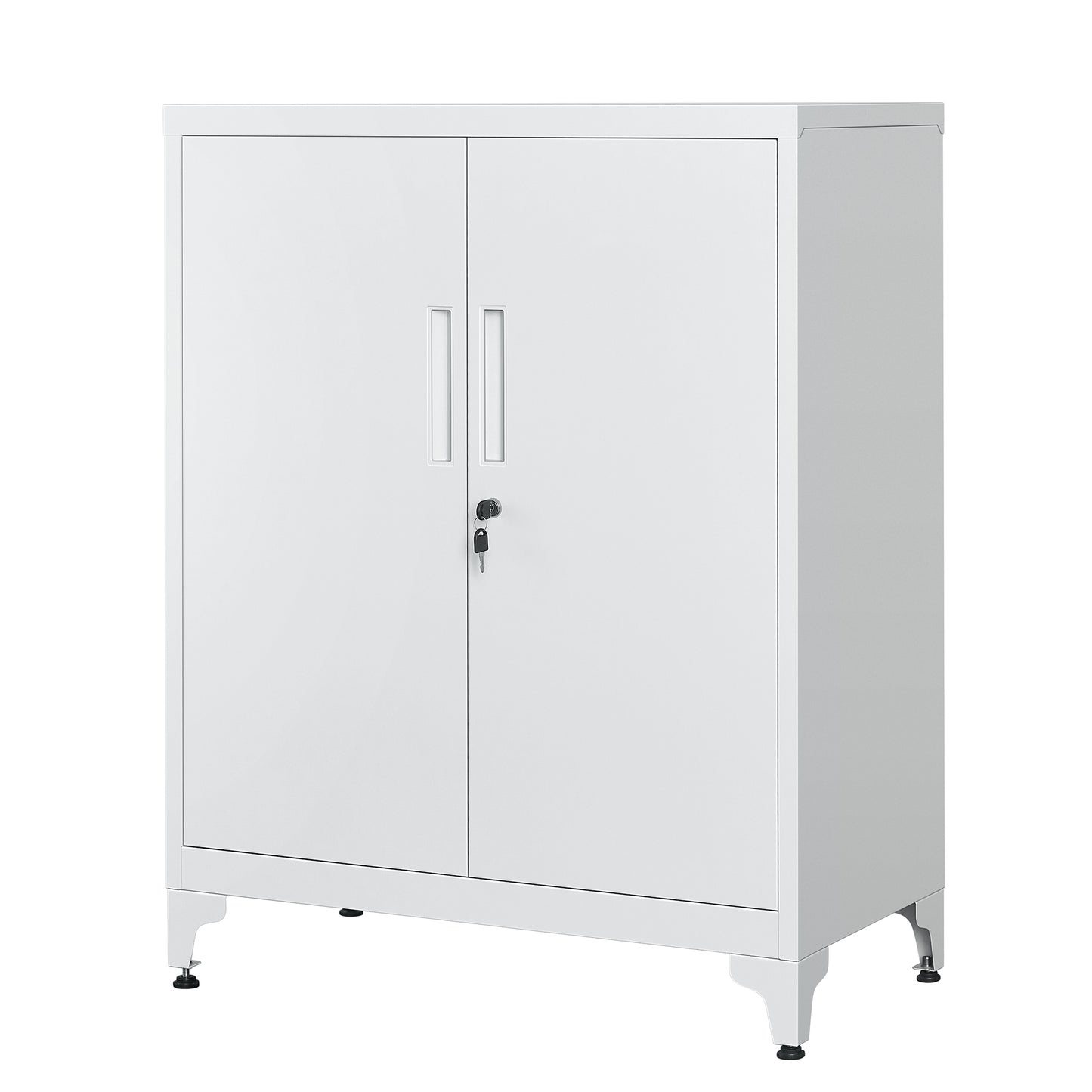 SONGMICS Metal Storage Cabinet, Garage Cabinet with Doors and Shelves Office Cabinet for Home Garage and Utility Room Grey