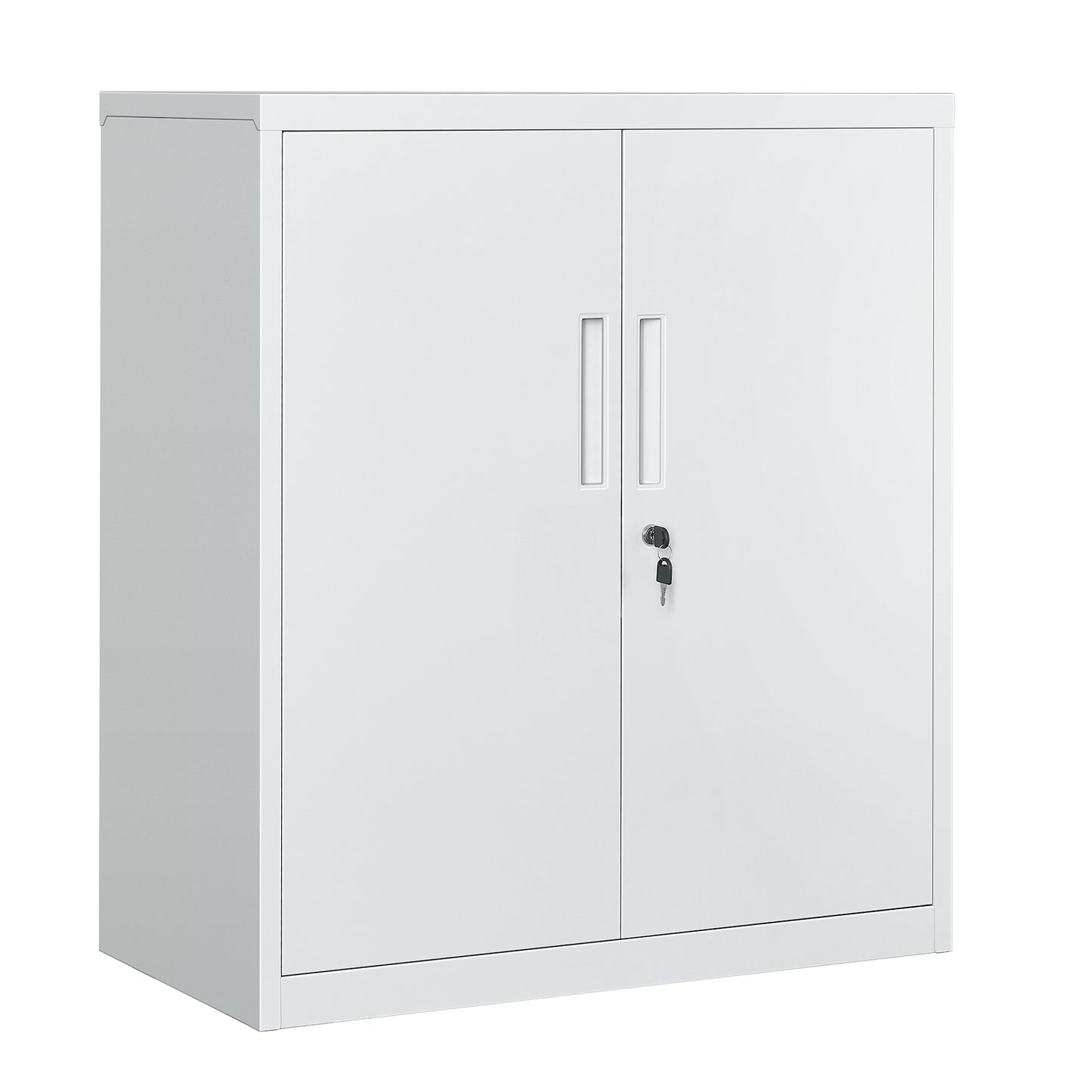 SONGMICS Metal Storage Cabinet, Garage Cabinet with Doors and Shelves Office Cabinet for Home Garage and Utility Room Grey