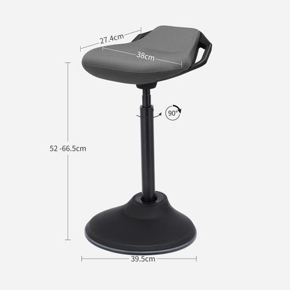 Standing Desk Chair, Adjustable Ergonomic Wobble Stool, 23.6-33.3 Inches Drafting Chair, Swivel Sitting Balance Stool, Fabric Upholstery, Anti-Slip Bottom Pad, Slate Gray