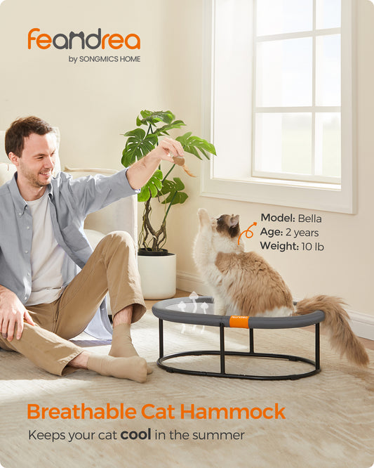 Feandrea Pet Bed, Cat Hammock, Elevated Cat Bed