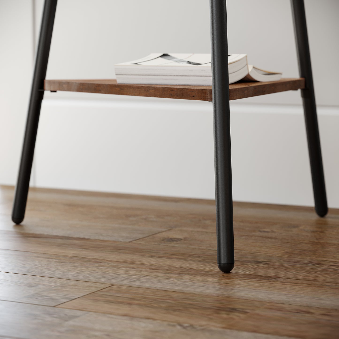 VASAGLE Coat Rack Freestanding Stand Hall Tree with 2 Shelves Brown and Black