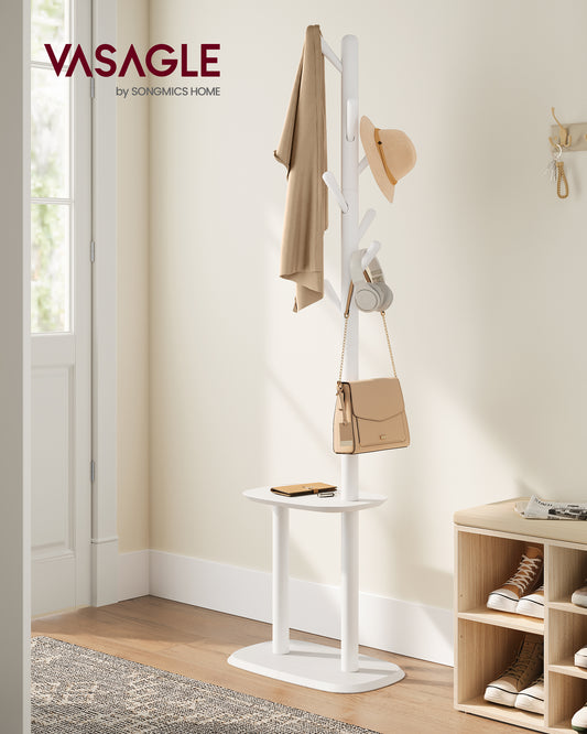 Coat Rack, Freestanding Hall Tree, Coat Rack Stand, 67.2-Inch High, 2 Height Options, for Coats, Hats, Bags, Entryway, Home Office