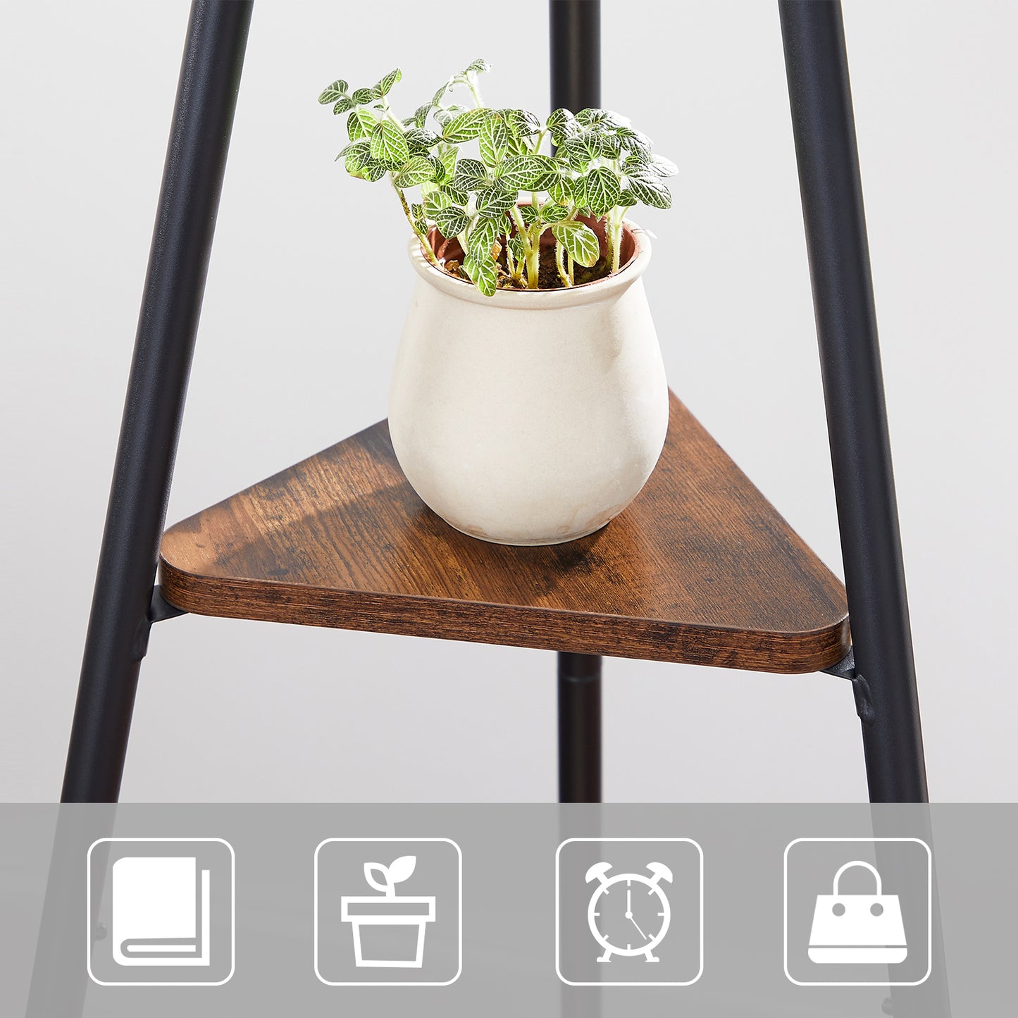 VASAGLE Freestanding Coat Rack - Industrial Style - Rustic Brown and Black