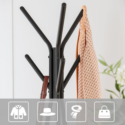 VASAGLE Freestanding Coat Rack - Industrial Style - Rustic Brown and Black