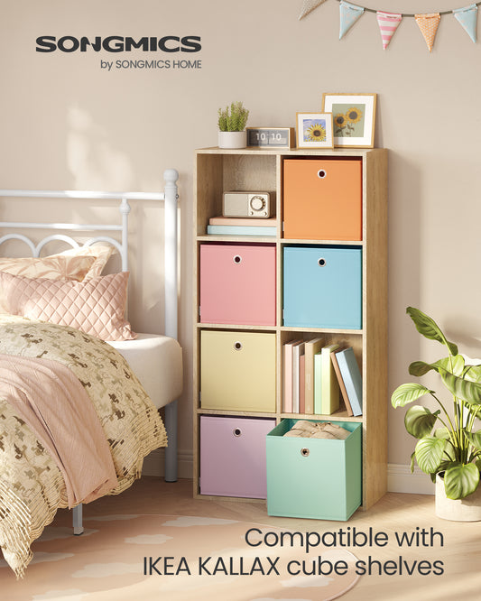 Storage Cubes, Set of 6 Foldable Storage Boxes, 11.8 x 11.8 x 11.8 Inches, Closet Organizers for Shelf, Rainbow Storage Bins, Colorful Fabric Bins for Bedroom, Living Room