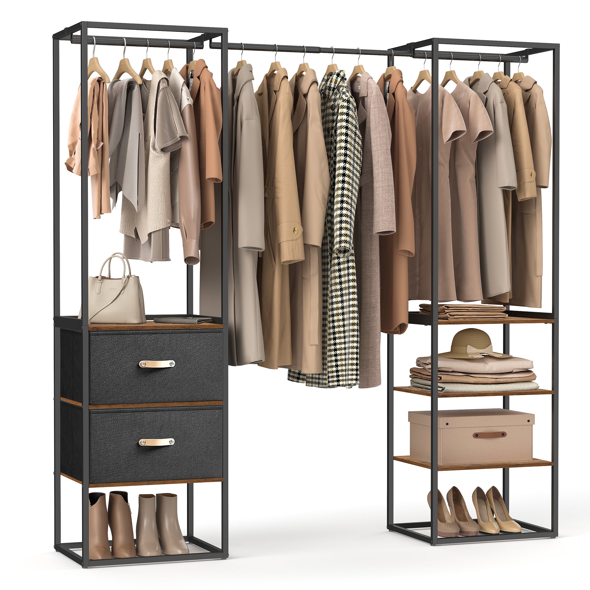 Body Clothes Rack SONGMICS Clothes Rack, 70.9 Inch Wardrobe Freestanding Closet, Heavy D ...