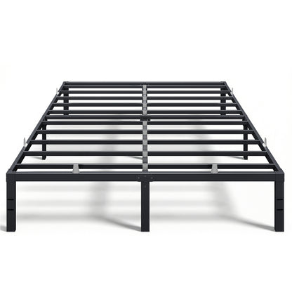 VASAGLE Queen Metal Bed Frame 14 Inches Tall, 1100 lb Weight Capacity, No Box Spring Needed, with Under-Bed Storage, Easy Setup, Heavy-Duty Platform Bed, Mattress Retainers, Matte Black
