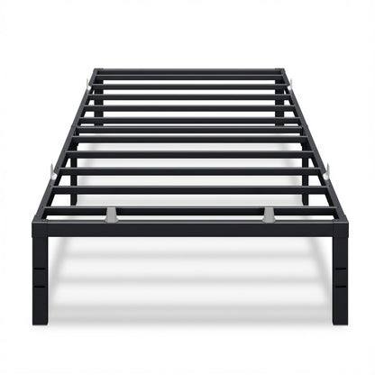 VASAGLE Twin Metal Bed Frame 14 Inches Tall, 1100 lb Weight Capacity, No Box Spring Needed, with Under-Bed Storage, Easy Setup, Heavy-Duty Platform Bed, Mattress Retainers, Matte Black