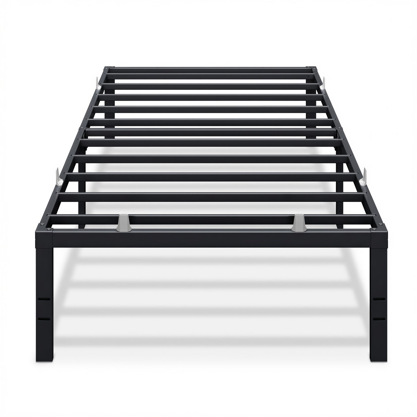 VASAGLE Twin Metal Bed Frame 16 Inches Tall, 1100 lb Weight Capacity, No Box Spring Needed, with Under-Bed Storage, Easy Setup, Heavy-Duty Platform Bed, Mattress Retainers, Matte Black