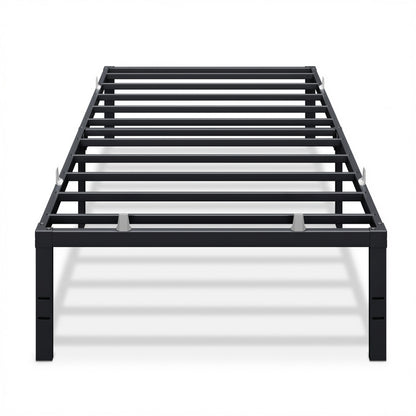 VASAGLE Twin Metal Bed Frame 16 Inches Tall, 1100 lb Weight Capacity, No Box Spring Needed, with Under-Bed Storage, Easy Setup, Heavy-Duty Platform Bed, Mattress Retainers, Matte Black