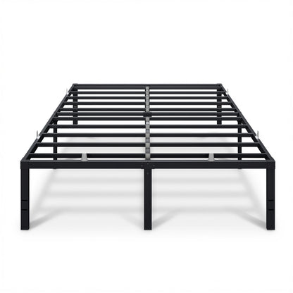 VASAGLE Queen Metal Bed Frame 18 Inches Tall, 1100 lb Weight Capacity, No Box Spring Needed, with Under-Bed Storage, Easy Setup, Heavy-Duty Platform Bed, Mattress Retainers, Matte Black
