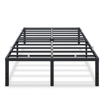 VASAGLE Full Metal Bed Frame 18 Inches Tall, 1100 lb Weight Capacity, No Box Spring Needed, with Under-Bed Storage, Easy Setup, Heavy-Duty Platform Bed, Mattress Retainers, Matte Black